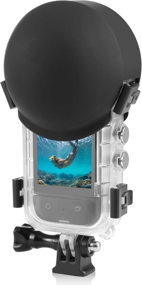 PULUZ Silicone Lens Cover for Insta360 X3 Invisible Dive Housing Case, Protective Lens Cap Flexible Lens Guard Protector Cover for Insta360 X4 Act...
