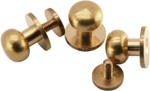Happy E-life 24 Pcs Head Button Brass Stud Screwback Screw Back Spots DIY for Purse Handbag(5/6/7/8/9/10mm)...