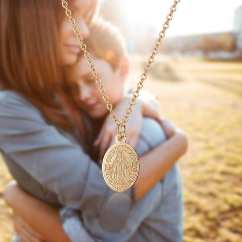 DanLingJewelry 304 Stainless Steel Virgin Mary Oval Miraculous Medal Charms Pendants for Men Women for Jewelry Making Necklace Earring Bracelet DI...