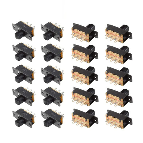 SS22F25-G7 2-position DPDT 2P2T panel Mount mini slide switch soldering lug 20Pcs...