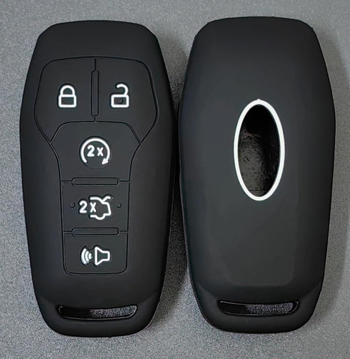 Silicone Rubber Key Fob Cover Compatible with 2013-2018 Ford Edge Explorer F-150 F-250 Super Duty F-350 Super Duty Fusion Mustang Lincoln MKX M3N-...