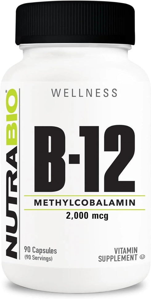NutraBio Methyl B-12 Vitamin Supplement, 2000mcg – Promotes Cellular Health and Wellness, 90 Vegetable Capsules...