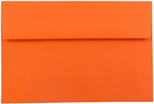 JAM PAPER A7 Colored Invitation Envelopes - 5 1/4 x 7 1/4 - Orange Recycled - 50/Pack...