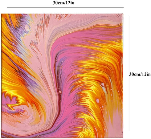 ABLIOACA Inspired Fluid Painting Fall Decorative Wall Art Thanksgiving Wall Decoration Christmas Gift House Warm Gift 12 * 12 In(8)...