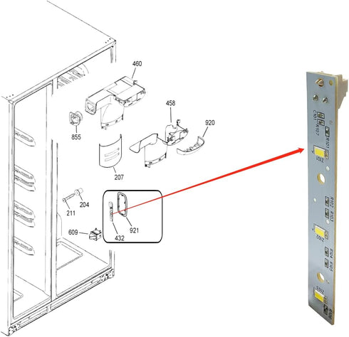 1PK WR55X26671 Compatible Replacement GE Refrigerators LED Light Board...