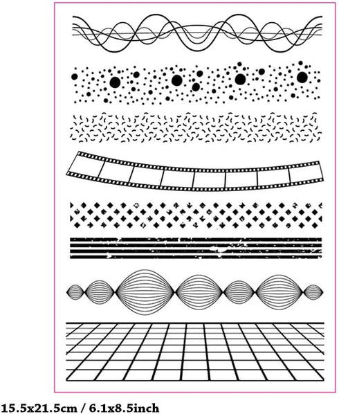 Waistlines Clear Stamps for Card Making Separator Lines Film Transparent Silicone Stamp DIY Scrapbooking Supplies Embossing Paper Card Album...