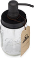 Jarmazing Products Mason Jar Soap Dispenser - Black - 16 oz Ball Mason Jar Liquid Dispenser for Kitchen & Bathroom - Glass - Kitchen Soap Dispense...