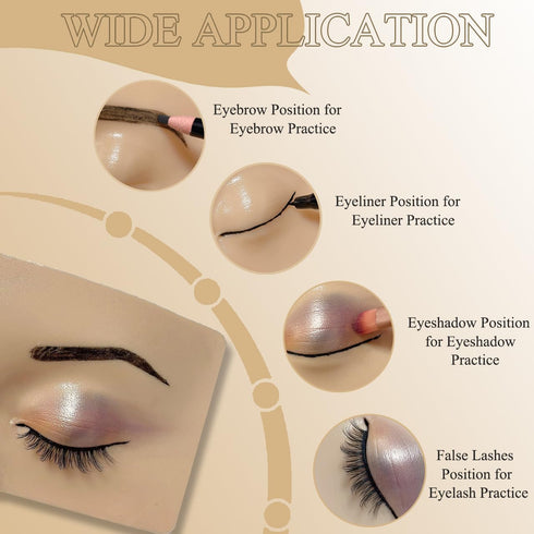 Makeup Practice Face Board, Makeup Mannequin Face with Makeup Kit, 3D Silicone Half Face Practice Eyelash Eye Shadow for Makeup Students and Begin...