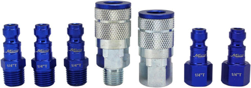 Milton ColorFit Coupler & Plug Kit (5 Piece), T-Style 1/4 NPT Blue, S-307TKIT...