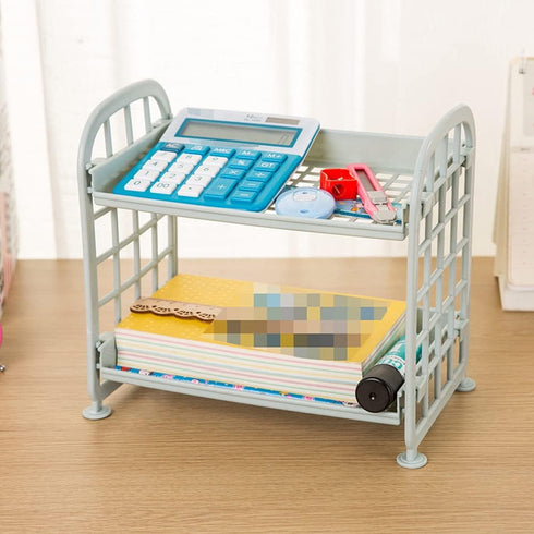 lasenersm 1 Piece Plastic Bathroom Storage Shelf 2 Layer Desktop Shelf Bathroom Countertop Organizer Cosmetic Makeup Storage Rack Home Organizatio...