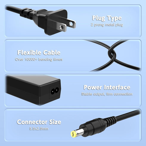 12V AC Adapter Compatible with Dell 22'' 23'' 24'' Screen S2240M S2240MC S2240L S2240T S2340M S2340L S2440L S2316H S2316M S2318HN; ADP-40DD B PA-1...