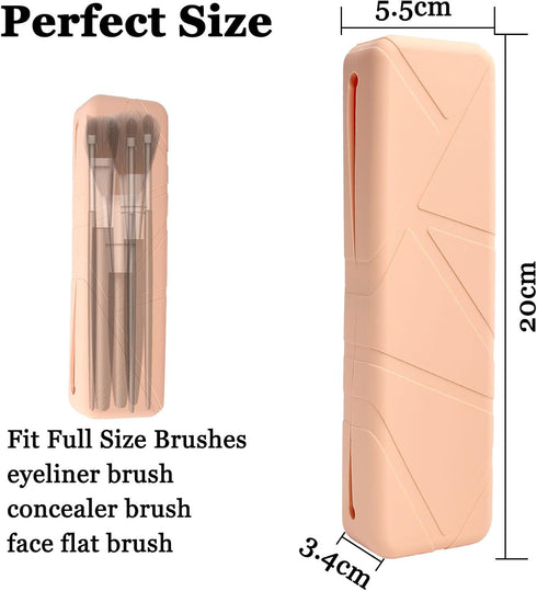 Silicone Makeup Brush Holder,Small Cosmetic Bag for Women, Makeup Brush Bag Make up Brush Organizer Case,Magnetic Anti-fall Out Design, Makeup Too...