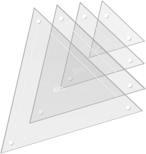 Quilting Acrylic Template Set | Precision Tools for Quilting Enthusiasts | Triangle Design | includes Sizes 4", 3", 2", 1" | 1/8 Clear Acrylic | 1...