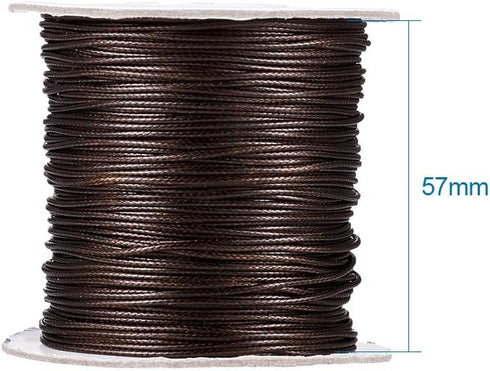 Cheriswelry 85 Yards 1mm Korean Waxed Polyester Cord Coconut Brown Beading String Threads Knotting Braiding Round Cord Ropes Crafting Cord Wire fo...