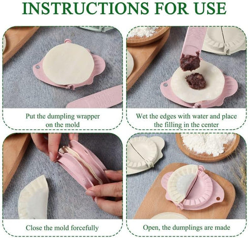 5 Pieces Bun Maker Dumpling Maker Steam Filled Plastic Mold and Filling Spoon Cooking Tool Set for Adults Press Steamed Stuffed Mould Make Delicio...