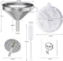 KALAVE Premium Stainless Steel Funnel, 5 Inch Food Grade Kitchen Funnels with 200 Mesh Food Filter Strainer for Filling Bottles, Oils, Juice, Wine...