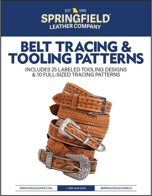 SLC Belt Tracing & Tooling Pattern Pack - 25 Different Designs, Labeled Tooling Designs with Stamp Reference Guide, Beginner to Expert Level...