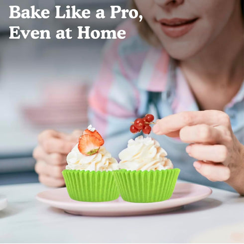 Regency Wraps Greaseproof Professional Grade Baking Cups, Pack of 40, Standard Liners, Lime Solid, for Cupcakes, Muffins, Candy, Non Stick...