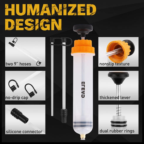500cc Oil Extractor Pump, Oil Transfer Pump, Fluid Extractor, Fluid Syringe Extractor, Car Vacuum Fuel Transfer, Siphon Pump for Gasoline Hand Cle...