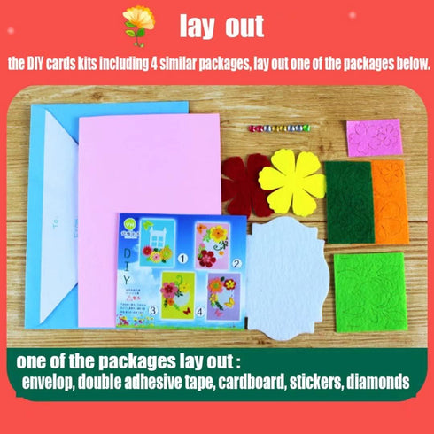 QIAONIUNIU Card Making Kits DIY Handmade Greeting Card Kits for Kids, Christmas Card Folded Cards and Matching Envelopes Thank You Card Art Crafts...