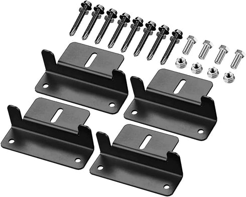 Spartan Power Black Solar Panel Z Bracket Mount - Lightweight Anodized Aluminum Mounting Brackets for RVs, Trailers, Vans, Campers, Boats, Walls, ...