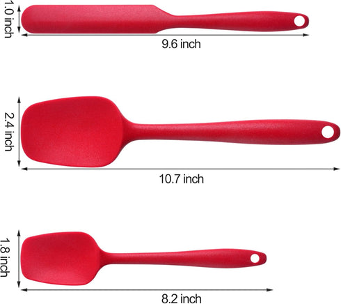 MaxDare Silicone Spatulas and Spoon Set, One-Piece Design Heat Resistant Dishwasher Safe Kitchen Utensil for Baking Cooking Stirring, Non Stick BP...
