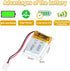 3.7V 200mAh 602025 Lipo Battery Rechargeable Lithium Polymer ion Battery Pack with PH2.0mm JST Connector...