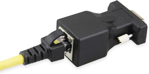 DB9 RS232 COM Male Port to RJ45 Female Connector Card DB9 Serial Port Extender to LAN CAT5 CAT6 RJ45 Network Ethernet Cable Adapter...