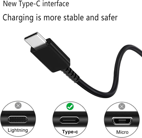 Super Fast Charger Type C 25W Wall Charger Fast Charging Block and 5FT Type C Charger Cable for Samsung Galaxy S24+/S24 Ultra/S24/S23/S23 Ultra/S2...