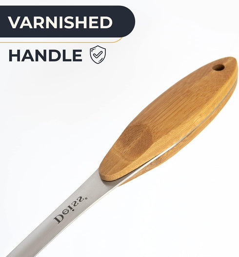 Deiss PRO Metal Spatula with Comfortable Wooden Handle - Kitchen Turner for Scraping, Turning Meat, Mixing Scrambled Eggs - Heat Resistant, Fish, ...
