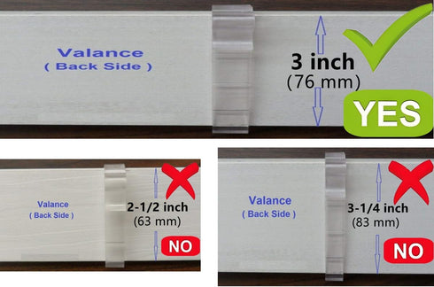 Valance Clips 6pcs 3'' Window Blinds Hidden Clip Clear Plastic for Horizontal Blinds Valance Retainer Holder...