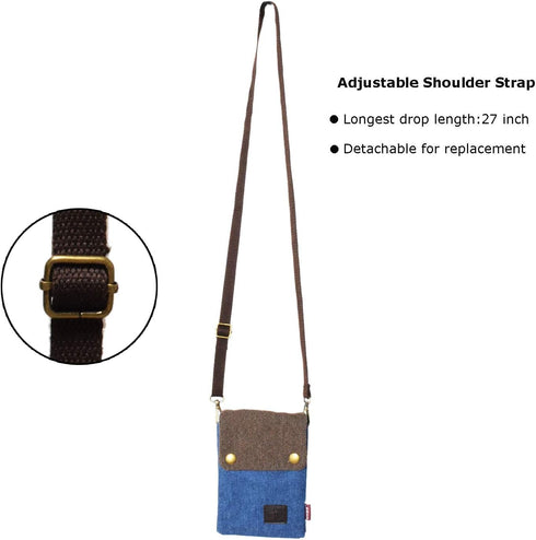 Women Small Crossbody Bag Canvas Cell Phone Purse Coin Pouch Ladies Handbag Mini Shoulder Bag for Smartphone...