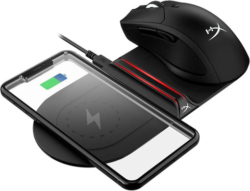 HyperX Chargeplay Base - Qi Wireless Charger, Qi Certified, Dual Wireless Charging Pads Charge Up to Two Devices, Battery Indicators, AC Wall Adap...