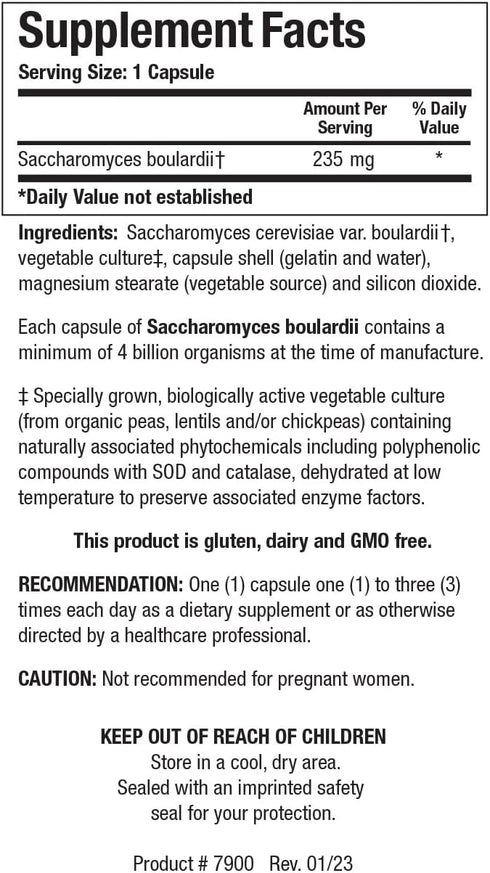 Biotics Saccharomyces boulardii Probiotic Supplement. Benefits Microbial Balance. Dairy-Free, Temperature-Stable, Supports GI Health, Supports Hea...