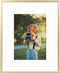 Frametory, 8x10 Gold Aluminum Picture Frame - Set of 1 - Ideal for Displaying 5x7 Photos with Mat or 8x10 Without Mat - Real Glass Front - Simple ...