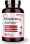 NATURE TARGET CoQ10-400mg Plus PQQ with Vitamin E & Organic Olive Oil - Coenzyme-Q10 with BioPerine - High Absorption Antioxidant-for-Heart-Health...