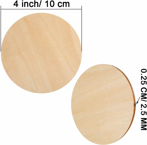 12 Pcs Art Craft Coaster 4" Inch MDF Coasters Plain Wood Blank Cutouts for Tea Coffee Christmas Painting Slice, Resin Mandala Arts Work & Decorati...