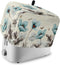 2 Slice Toaster Cover, Bread Machine Cover Retro Turquoise Flowers Butterfly Dragonfly Country Style Kitchen Appliance Dust Cover Top Handle Finge...