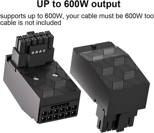 12VHPWR 90 Degree Adapter: 16 Pin GPU Power Connector 600W Pcie5.0 Right Angle Power Adapter for 12+4pin RTX 3090Ti 4070Ti 4080 4090 Graphic Card ...