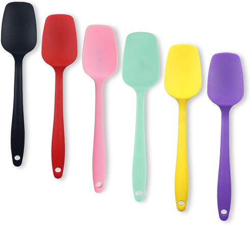 High Heat Flexible Silicone Spoon Spatula - 10.4in Seamless Baking Bowl Scraper and Cooking Scraper for Nonstick Cookware - Silicone Spatulas for ...