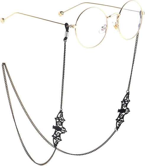Black Bat Glasses Chain for Women Men Kawaii Eyeglasses Chain Holder Strap Cord for Sunglasses Eyewear (black bat)...