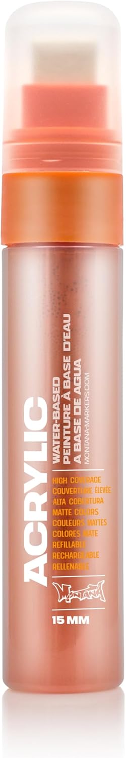 Montana Cans Acrylic Paint Marker, 15mm, Standard Nib, Shock Orange (045397)...