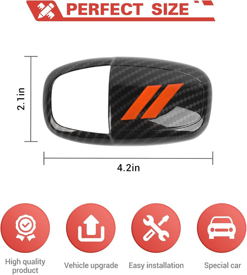 Carbon Fiber Gear Shift Knob Head Cover Trim Decoration Interior Accessories Compatible with Dodge Charger/Challenger 2015-2023,for Dodge Durango ...