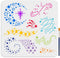 9 Styles Magic Stars and Moon Phases Stencil 11.8×11.8inch Magic Theme Template with Paint Brush Dreamy Dazzling Twinkle Stars Moon Drawing Stenci...