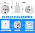 Europe to US Plug Adapter, OFOAEEA 2 Pack European to USA Plug Adapter, EU to US Plug Adapter, Europe to USA Travel Converter for EU Spain France ...