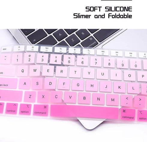 HRH Ultra Thin Silicone Keyboard Cover Skin for MacBook Air 13.3" 13 inch 2020 with M1 Processor (Model A2337) Touch ID Accessories Protector-Ombr...