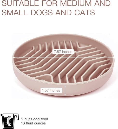 Slow Feeder Dog Bowls, Puzzle Silicone Dog Feeding Bowls with Suction Cups, Anti-Choking, Non-Slip Design, Reduces Boredom, Anxiety, Ideal for Med...