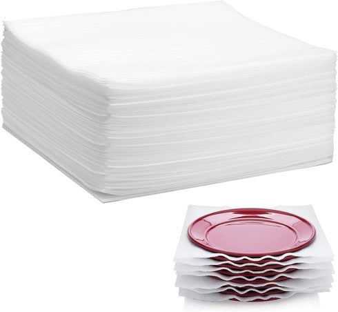 100 Pack Foam Wrap Sheets for Packing Storage Shipping Moving Supplies, Cushion Foam Wrap Packing Foam for Dishes, China, Glass and Furniture (12”...