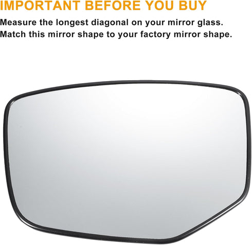 X AUTOHAUX Car Rearview Left Driver Side Mirror Glass Replacement W/Backing Plate Heated White Glass for Honda Accord 2008-2010...