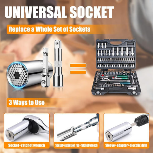 Gifts for Men Universal Socket Tools, Super Socket Wrench Repair Tool, Professional Multi-Function Socket Tool from Wife Daughter Son to Dad Husba...